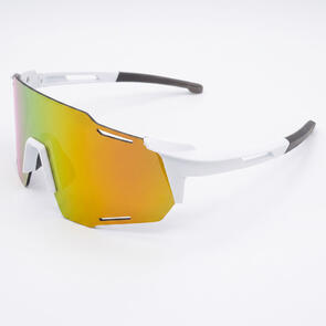 SCVCN SUNGLASSES CYCLING GLASSES WHITE BLACK - ORANGE MIRROR