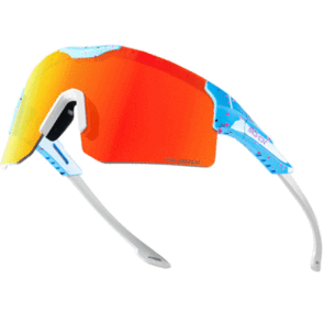 SCVCN X111 CYCLING SUNGLASSES BLUE SPECKLE RED POLAR