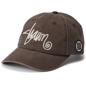SDOUBLE SHAWN SCRIPT STRAPBACK CAP DARK CHOCOLATE