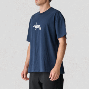 SDOUBLE SMALL STOCK SS TEE NAVY