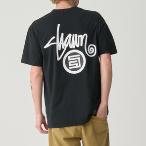 S DOUBLE SHAWN DOT TEE WASHED BLACK