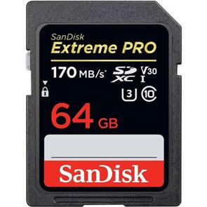 SANDISK EXTREME PRO SDXC 64GB UP TO R200MB/S W90MB/S SD CARD UHS-I V30