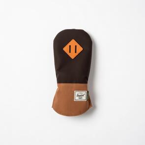 HERSCHEL SUPPLY CO HERITAGE DRIVER HEAD COVER BLACK SADDLE BROWN