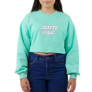 SANTA CRUZ GLINT STACK FRONT SWEATER LIGHT GREEN