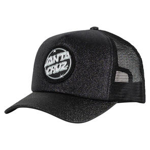 SANTA CRUZ GLINT DOT TRUCKER CAP BLACK