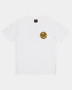 SANTA CRUZ MFG RETRO DOT REVERSE SHORT SLEEVE TEE WHITE