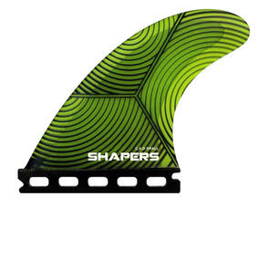 SHAPERS C.A.D SMALL 3-FIN SINGLE TAB BASE GREEN