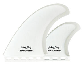 SHAPERS AP 5.59" WHITE CLEAR S-TAB TWIN FIN (PRO GLASS)