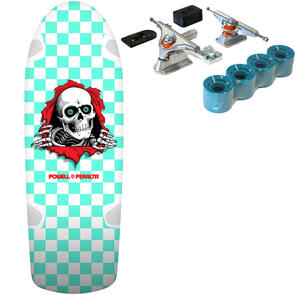 POWELL PERALTA OLD SCHOOL RIPPER CHECKER MINT DECK 10.0"" + DOUBLE$DOWN PRIME SURF SKATE SET