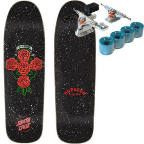 POWELL PERALTA DRESSEN ROSE CROSS SHAPED 9.31IN X 32.36IN + DOUBLE$DOWN PRIME SURF SKATE SET
