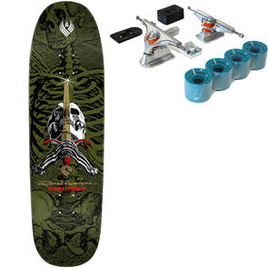 POWELL PERALTA RODRIGUEZ SKULL AND SWORD GREEN FLIGHT 02 DECK 9.26" + DOUBLE$DOWN PRIME SURF SKATE SET