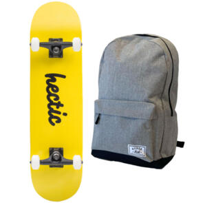HECTIC BOARD CO COMPLETE YELLOW 8 +  HYPER RIDE BACKPACK