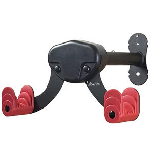 SKWI:KI MUSTACHE BIKE WALL HANGER MULTI-PURPOSE ADJUSTABLE HANGER: BLACK / RED