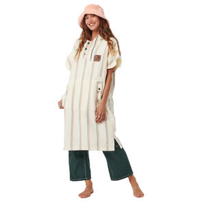 SLOWTIDE BAJA STRIPE CHANGING PONCHO CREAM