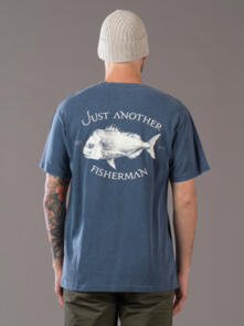 JUST ANOTHER FISHERMAN SNAPPER LOGO TEE OVERDYED MIDNIGHT NAVY