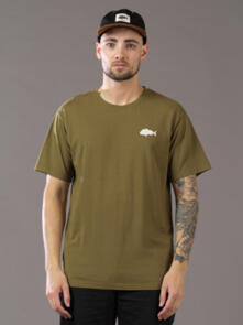 JUST ANOTHER FISHERMAN SNAPPER STAMP TEE MILITARY OLIVE