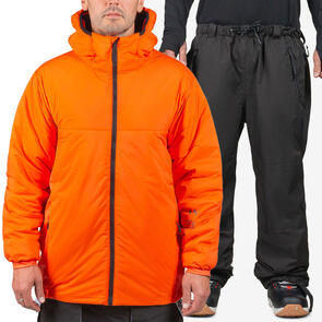 ENDEAVOR SNOWBOARDS 2025 AEROSHIELD INSULATED JACKET FLAME + 2L RANGER PANT BLACK