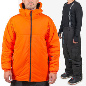 ENDEAVOR SNOWBOARDS 2025 AEROSHIELD INSULATED JACKET FLAME + 2L PATROL CARGO PANT BLACK PACKAGE