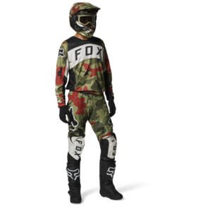 FOX RACING 2022 YOUTH 180 BNKR JERSEY AND PANTS [GREEN CAMO]