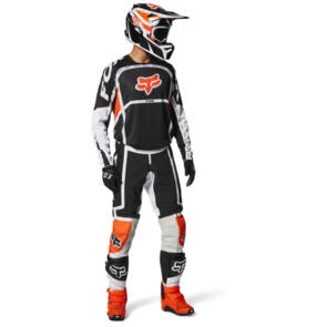 FOX RACING 2022 360 DVIDE JERSEY AND PANT BLK WHITE ORANGE