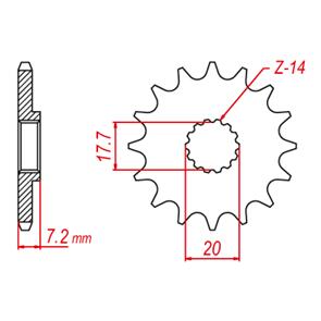 WHITES SPKT FRONT OE STEEL YZ65 14T #420