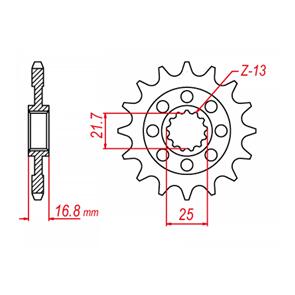 WHITES SPKT FRONT OE STEEL 1373 16T #520