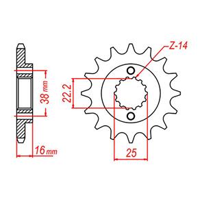 WHITES SPKT FRONT OE STEEL 740 14T #525