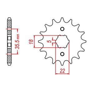 WHITES SPKT FRONT OE STEEL 1559 14T #428