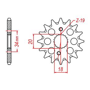 WHITES SPKT FRONT OE STEEL 1310 (428) 15T #428