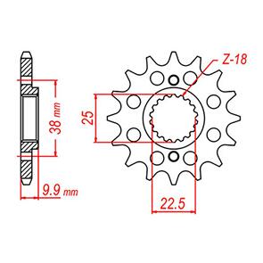 WHITES SPKT FRONT OE STEEL 403 15T #522