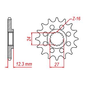 WHITES SPKT FRONT OE STEEL 444 16T #525