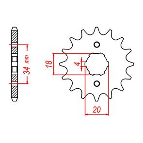 WHITES SPKT FRONT OE STEEL 259 15T #428