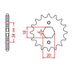 WHITES SPKT FRONT OE STEEL 259 16T #428