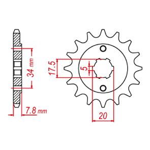 WHITES SPKT FRONT MTX HORNET LIGHTENED MX 327 13T #520