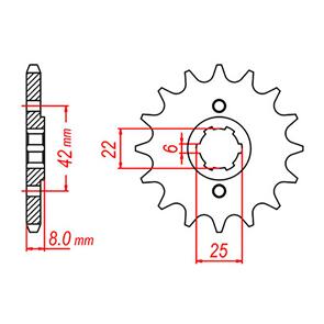 WHITES SPKT FRONT OE STEEL 281 16T #520