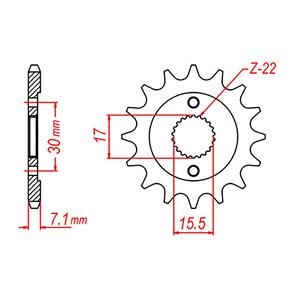 WHITES SPKT FRONT OE STEEL 1257 14T #428