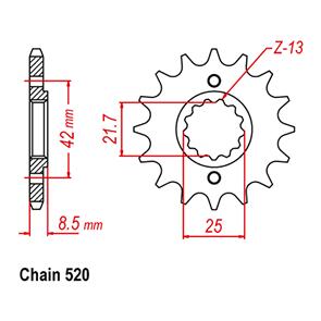 WHITES SPKT FRONT OE STEEL 516 13T #520