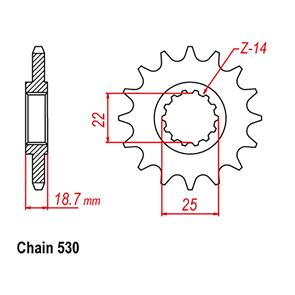 WHITES SPROCKET FRONT MTX 52900 14T #530