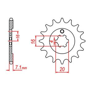 WHITES SPKT FRONT OE STEEL 555 15T #428