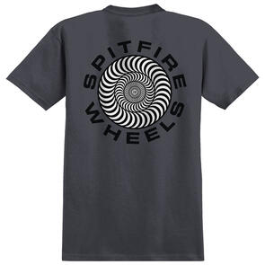 SPITFIRE CLASSIC '87 SWIRL FILL S/S T-SHIRT CHARCOAL(SOLID) W/ BLACK & WHITE