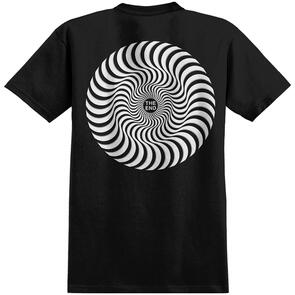 SPITFIRE CLASSIC SWIRL OVERLAY S/S T-SHIRT BLACK W/ WHITE & GREY PRINTS