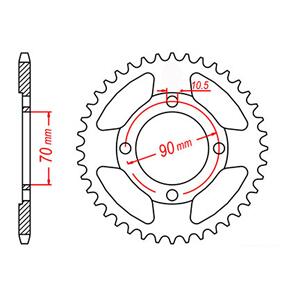 MTX SPKT REAR OE STEEL 264 45T #428