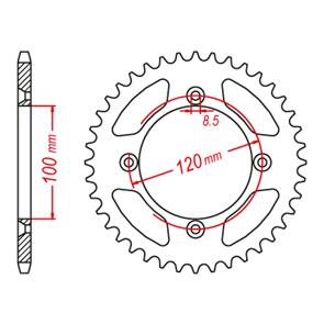 MTX SPKT REAR OE STEEL MTX 47T #420