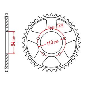 MTX SPROCKET REAR MTX 1225 40T #520