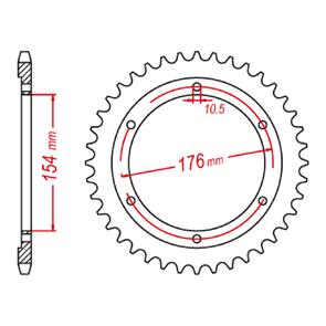 MTX SPROCKET REAR MTX 1346 43T #525