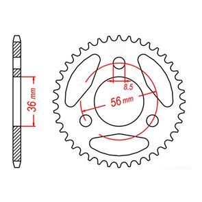 MTX SPKT REAR OE STEEL 1780 28T #420