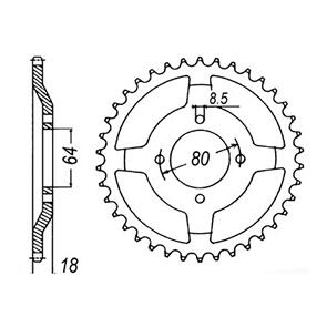 MTX SPKT REAR OE STEEL 1925 47T #428