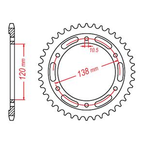 MTX SPKT REAR OE STEEL 1220 38T #520