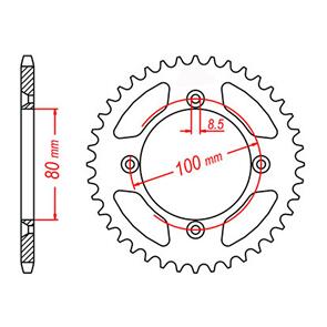 MTX SPKT REAR OE STEEL 1214 36T #420