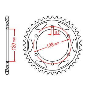 MTX SPKT REAR OE STEEL 312 38T #525